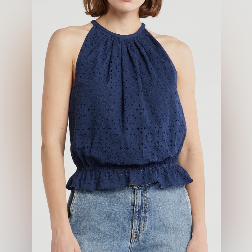 Ramy Brook Eyelet Embroidered Cotton Tank. Ladies Medium